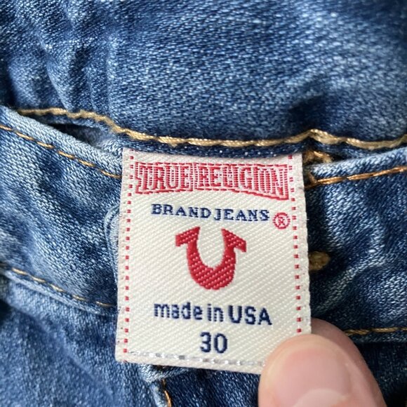 Y2K True Religion Jeans Womens 30 Straight Leg Distressed Johnny 2000s - Picture 2 of 7